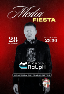 Cartel del evento Media Fiesta en Aspe con VideoDJ Ralph, 28 de febrero a las 23:30h